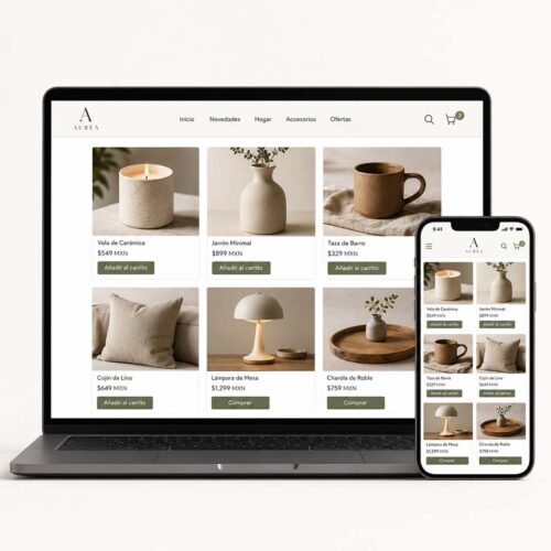 Mockup del servicio de ecommerce con WooCommerce de Plus Marketing
