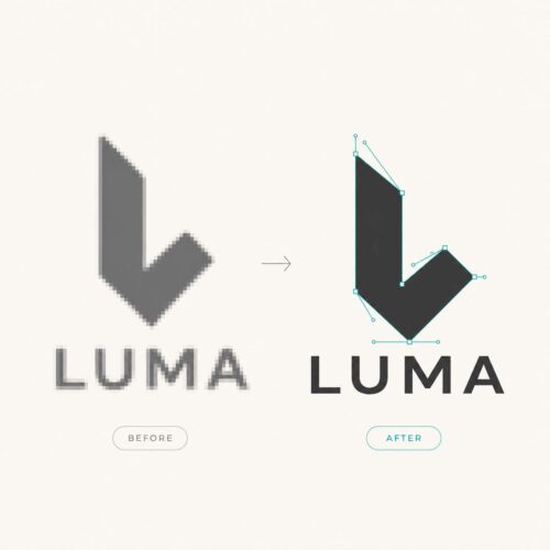 Mockup del servicio de vectorización de logotipo simple de Plus Marketing