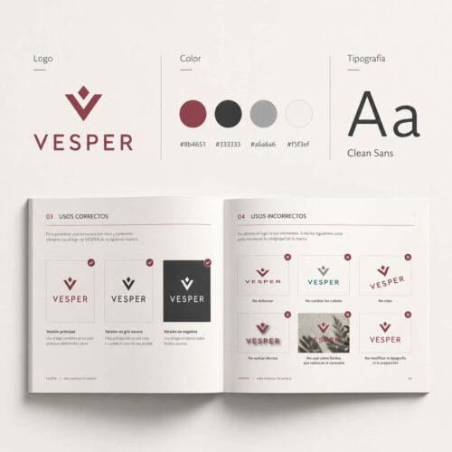 Mockup del servicio de manual de marca de Plus Marketing